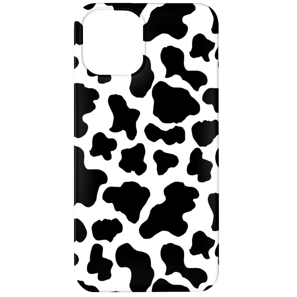 Cow Print - Black and White Phone Case, Slim Case, Matte, iPhone 12, Black