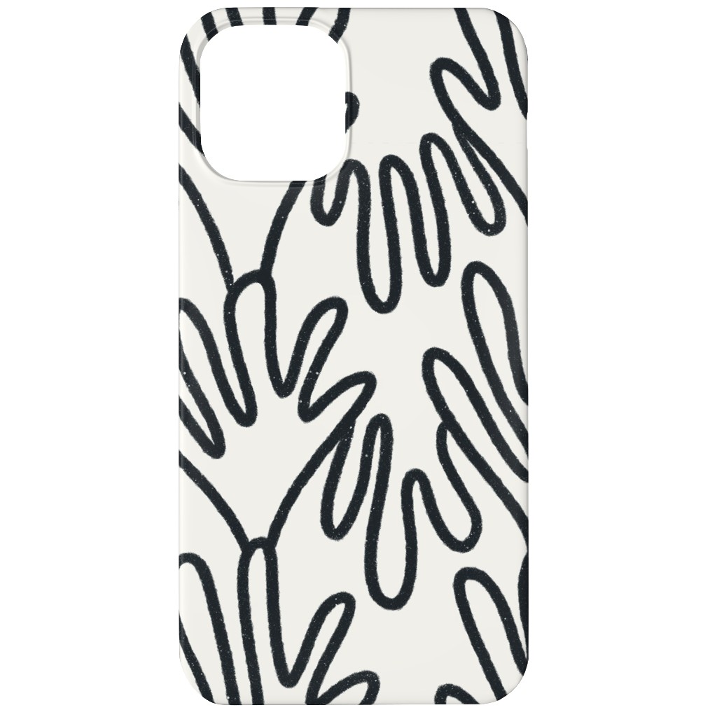 Wavy Lines - Black on White Phone Case, Slim Case, Matte, iPhone 12, White, White