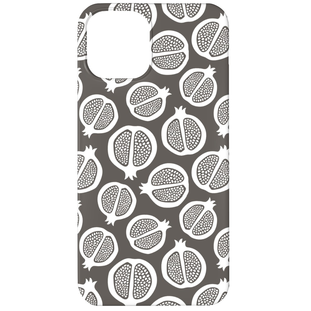 Pomegranate - Black & White Phone Case, Slim Case, Matte, iPhone 12, Gray