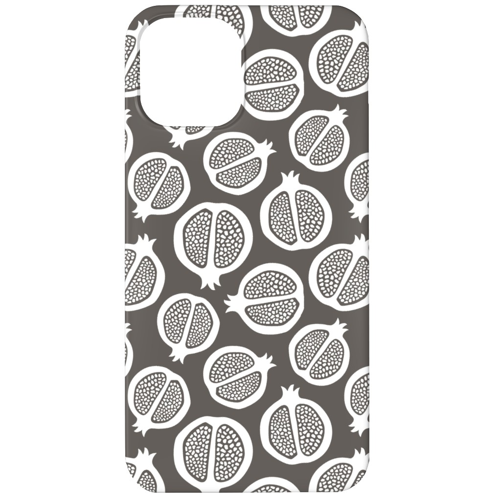Pomegranate - Black & White Phone Case, Slim Case, Matte, iPhone 12, Gray, Gray