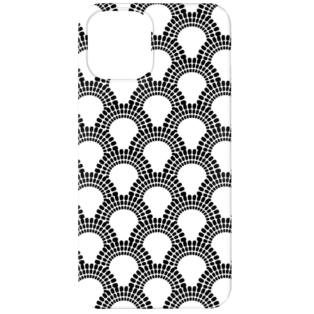 Scallops - Black and White Phone Case, Slim Case, Matte, iPhone 12, Black