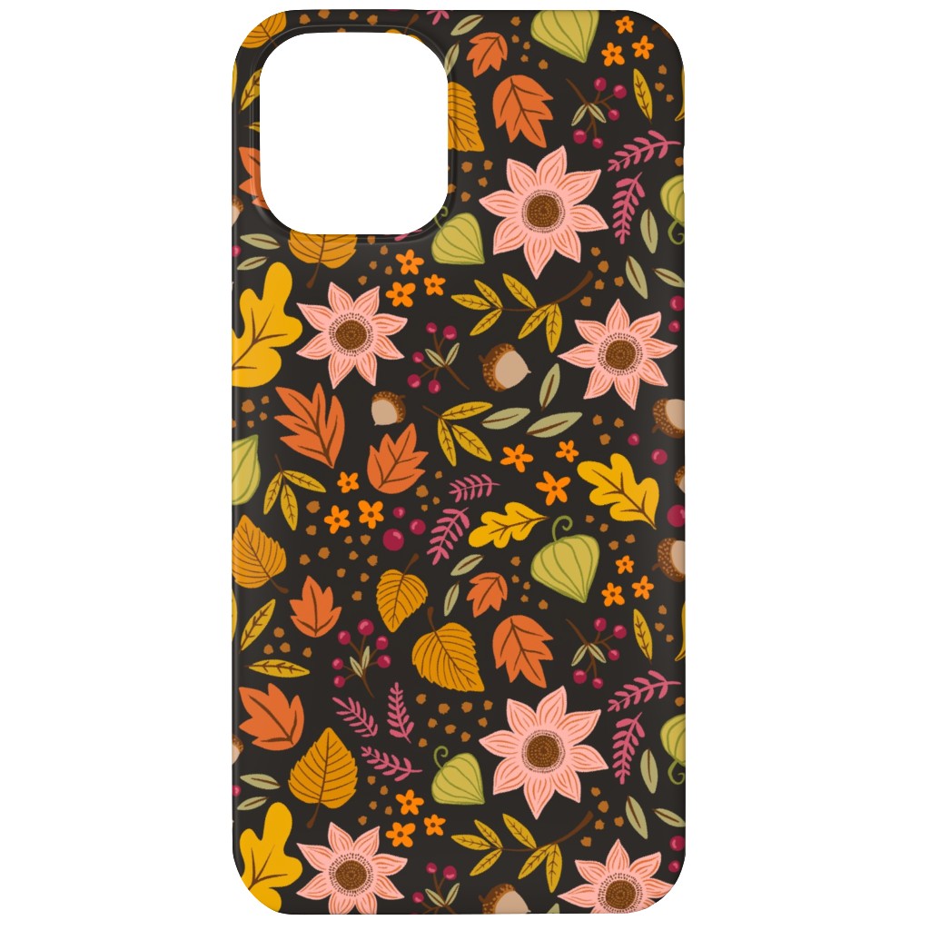 Autumn Floral - Dark Phone Case, Slim Case, Matte, iPhone 12, Multicolor