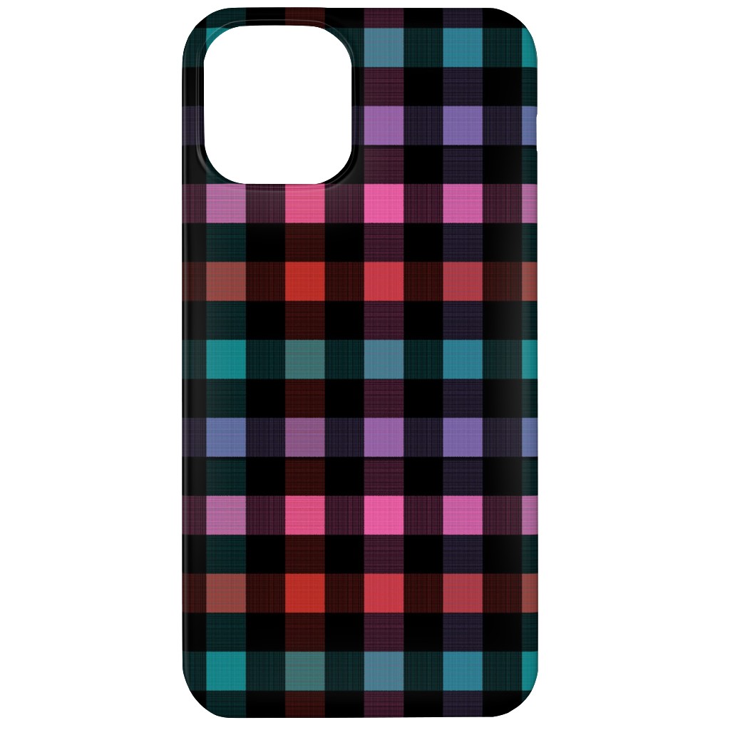 Picnic Plaid Phone Case, Slim Case, Matte, iPhone 12, Multicolor, Charcoal