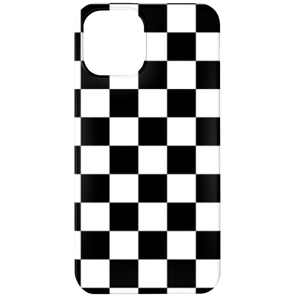 Checker - Black and White Phone Case, Slim Case, Matte, iPhone 12, Black, Black