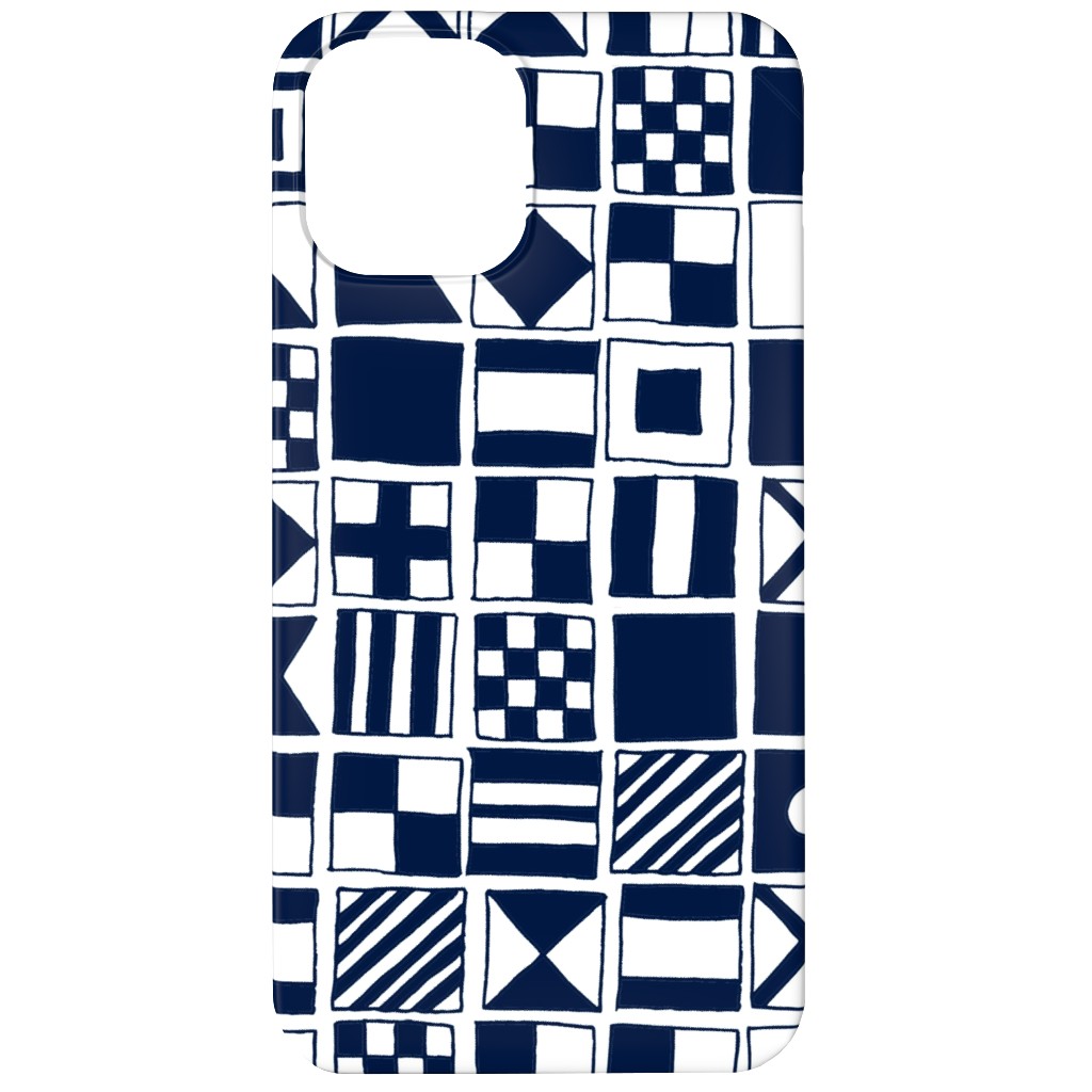 Sailing Flags - Navy Blue Phone Case, Slim Case, Matte, iPhone 12, Blue