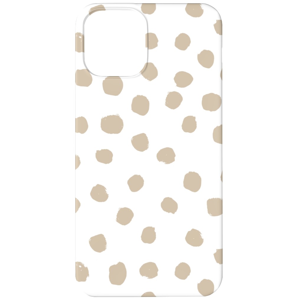 Soft Painted Dots Phone Case, Slim Case, Matte, iPhone 12, Beige, Wheat