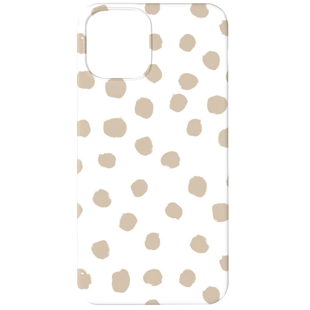 Soft Painted Dots Phone Case, Slim Case, Matte, iPhone 12, Beige