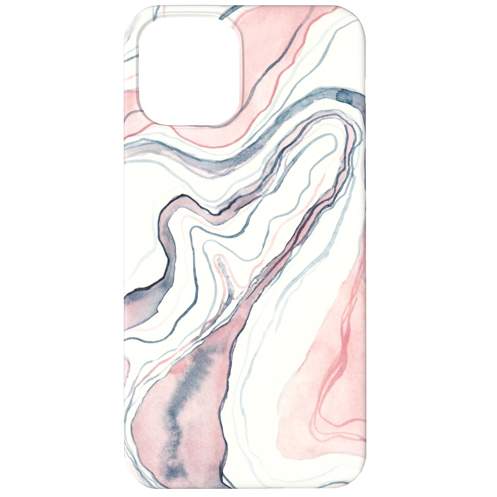 Watercolor Marble Phone Case, Slim Case, Matte, iPhone 12, Pink