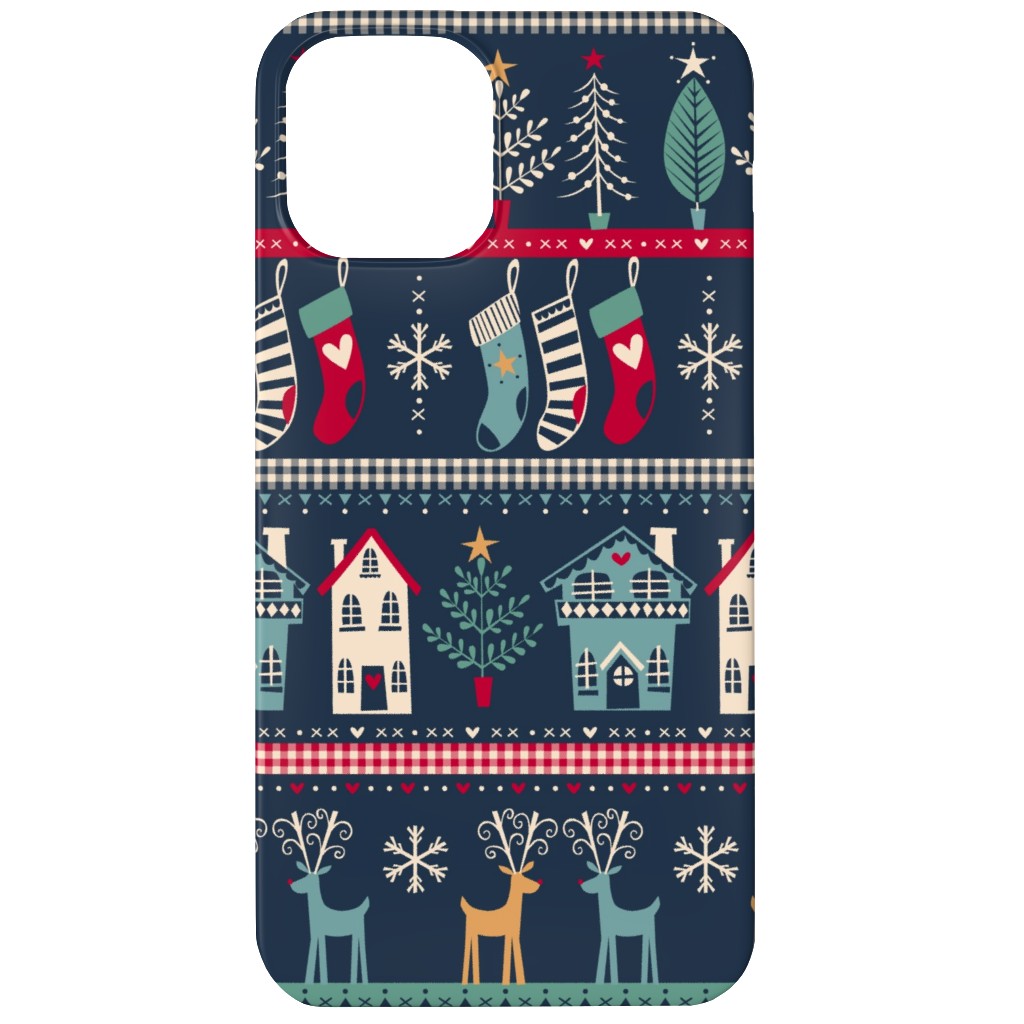 Vintage Nordic Christmas Phone Case, Slim Case, Matte, iPhone 12, Multicolor, Seaweed