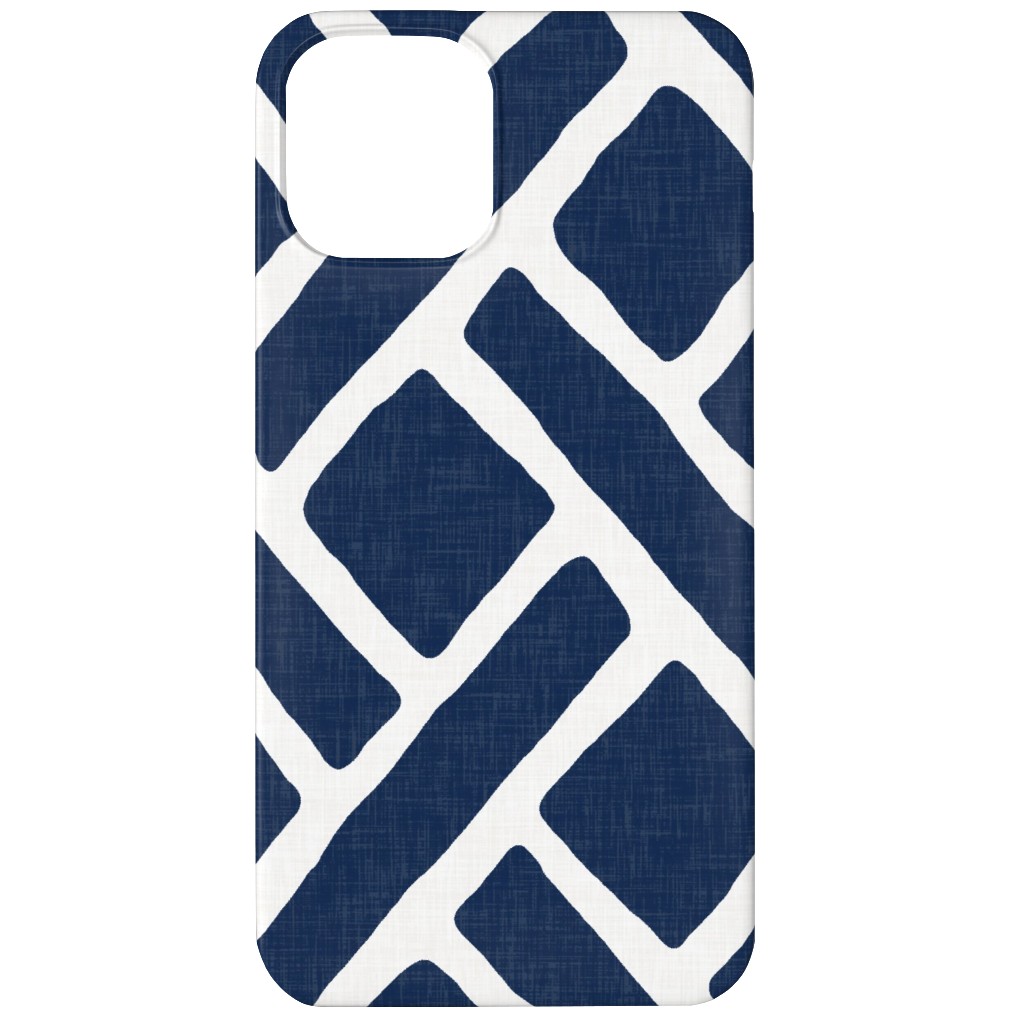 Savannah Trellis Phone Case, Slim Case, Matte, iPhone 12, Blue, Silhouette