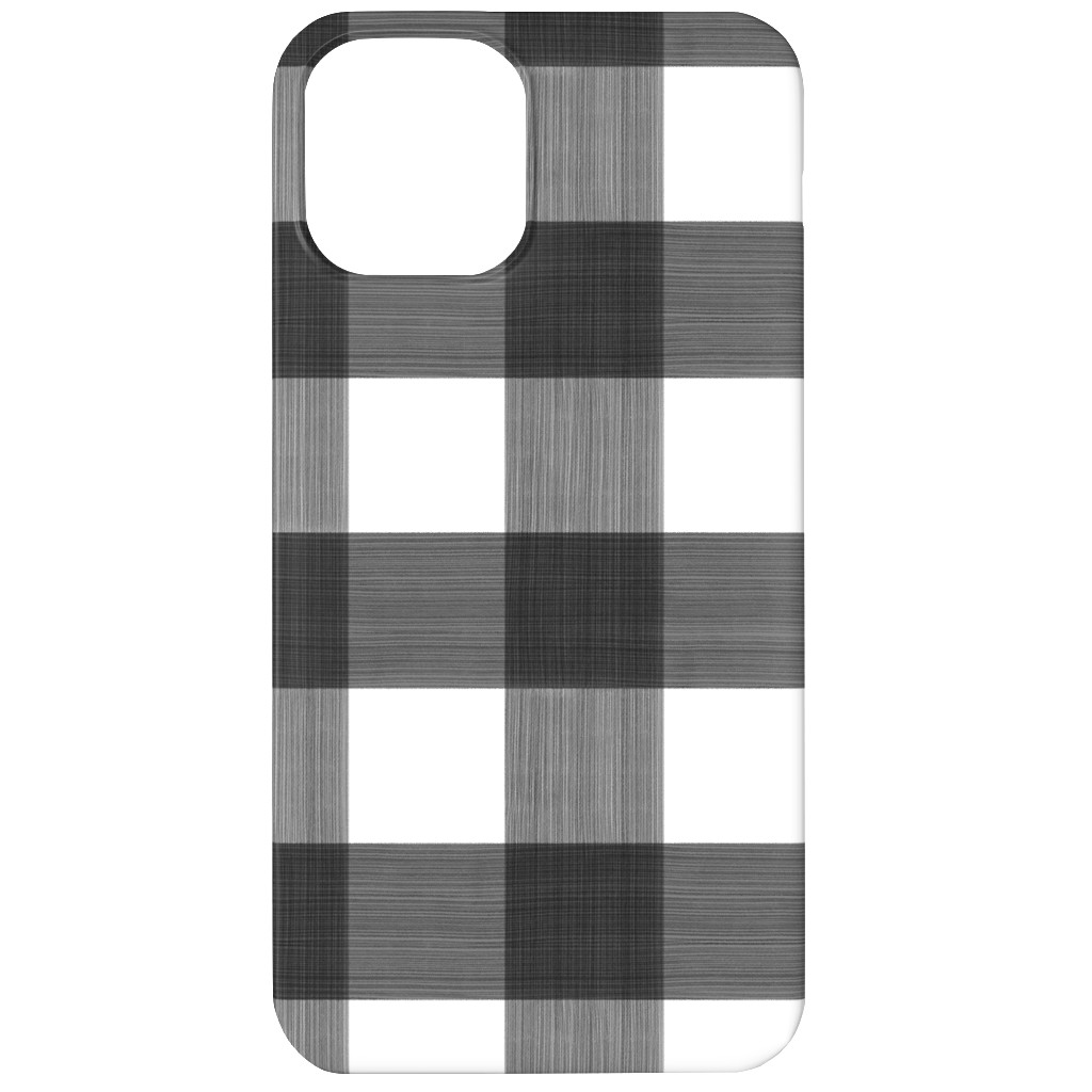 Cross Hatch Plaid Phone Case, Slim Case, Matte, iPhone 12, Black