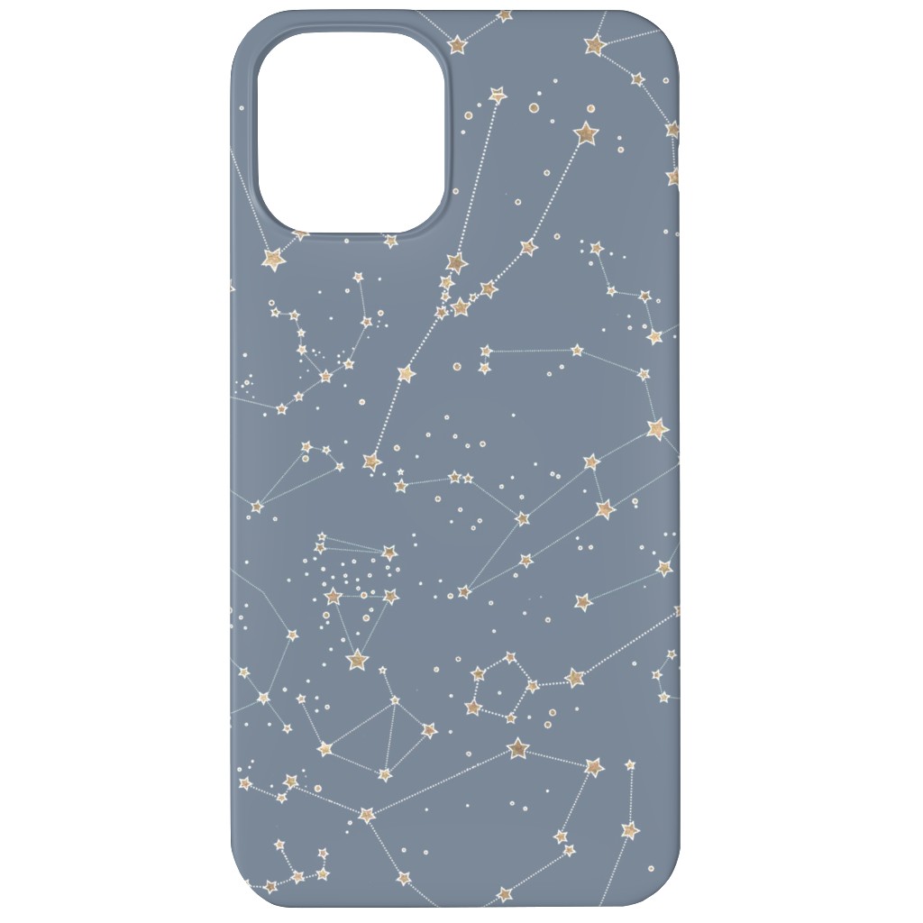Constellations - Grey With Gold Stars Phone Case, Slim Case, Matte, iPhone 12, Gray, Gray