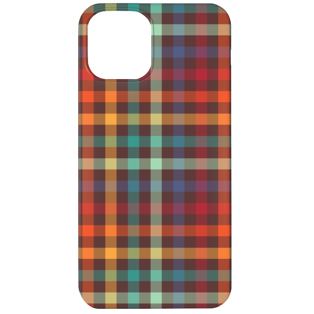 Retro Rainbow Plaid Phone Case, Slim Case, Matte, iPhone 12, Multicolor