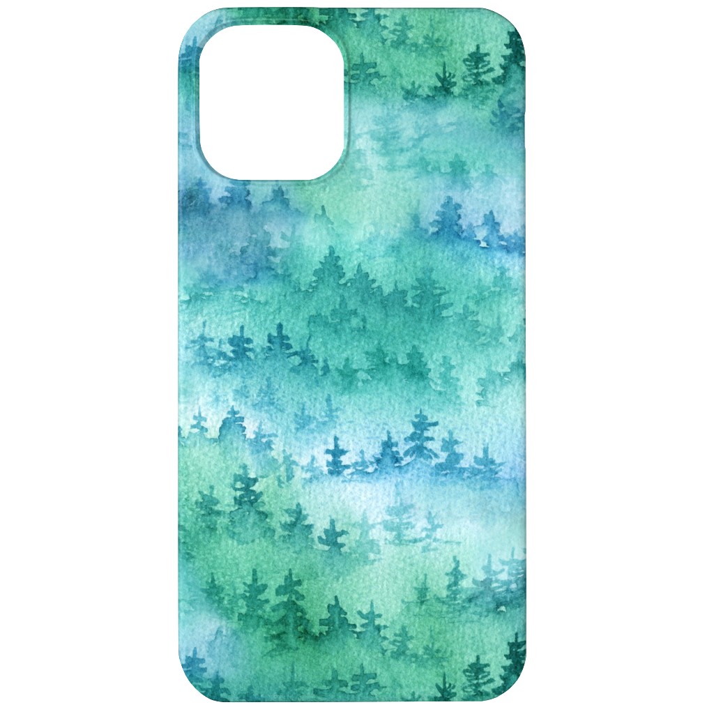 Watercolor Forest - Green and Blue Phone Case, Slim Case, Matte, iPhone 12, Green
