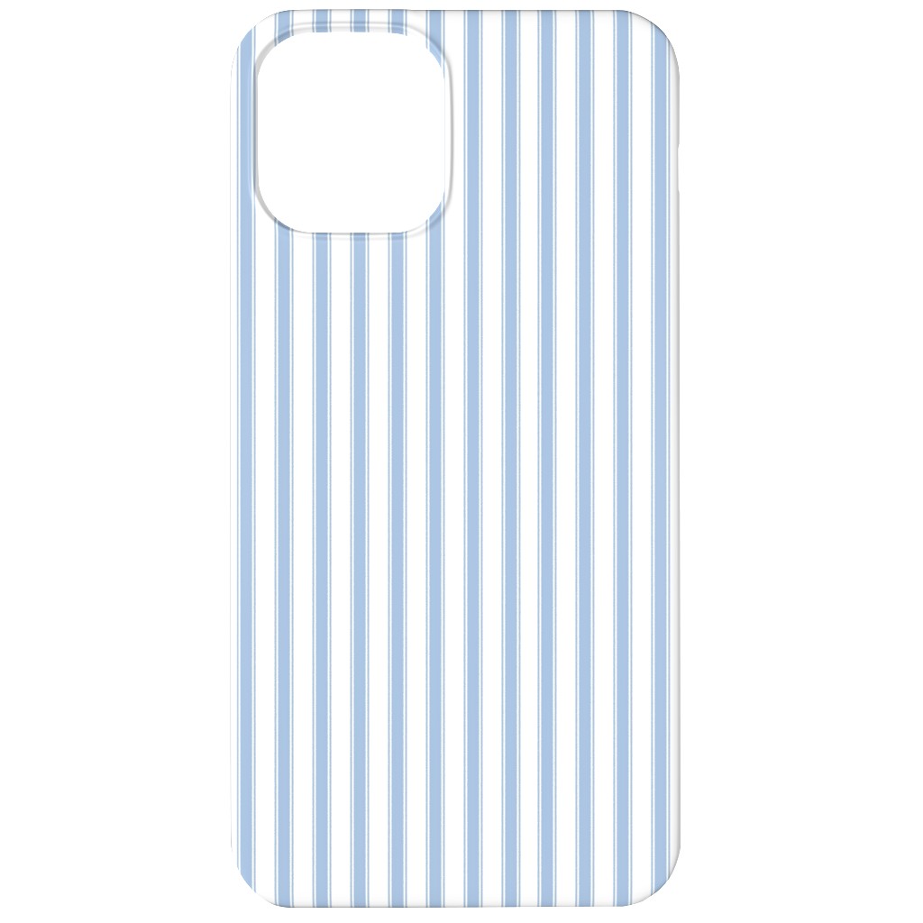 Cedar Lake Cottage Ticking Stripe - Blue Phone Case, Slim Case, Matte, iPhone 12, Blue