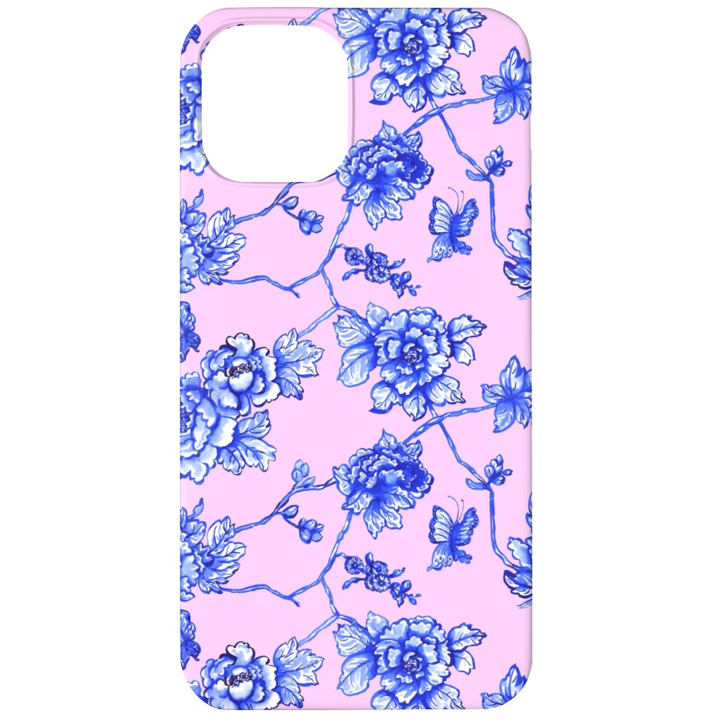 Chinoiserie Floral - Blush Phone Case, Slim Case, Matte, iPhone 12, Pink, Bright Pink