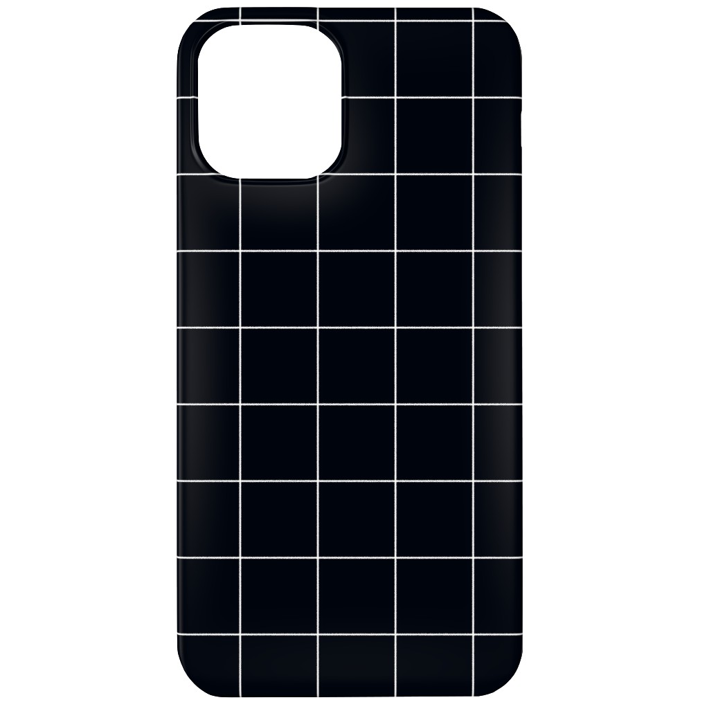 Grid - Black Ad White Phone Case, Slim Case, Matte, iPhone 12, Black, Black