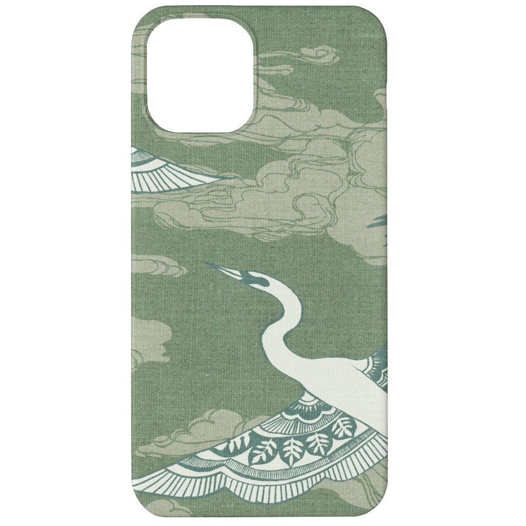 Egrets - Green Phone Case, Slim Case, Matte, iPhone 12, Green