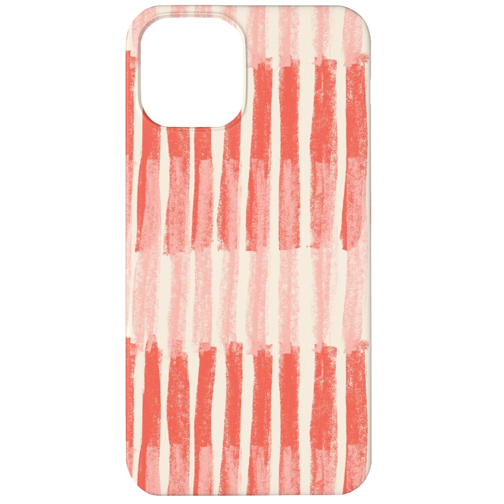 Strips - Coral Phone Case, Slim Case, Matte, iPhone 12, Pink, Bright Pink