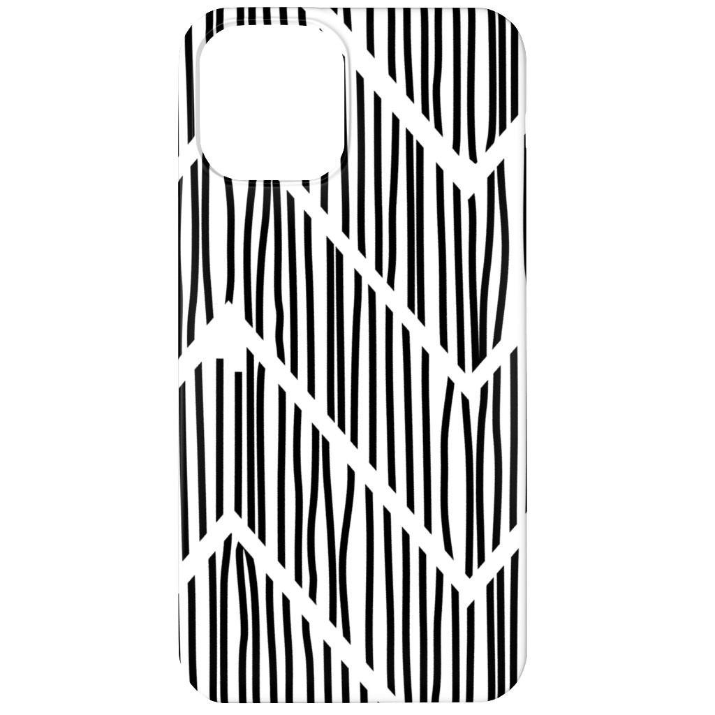 Black & White Chevron Phone Case, Slim Case, Matte, iPhone 12, Gray, Gray