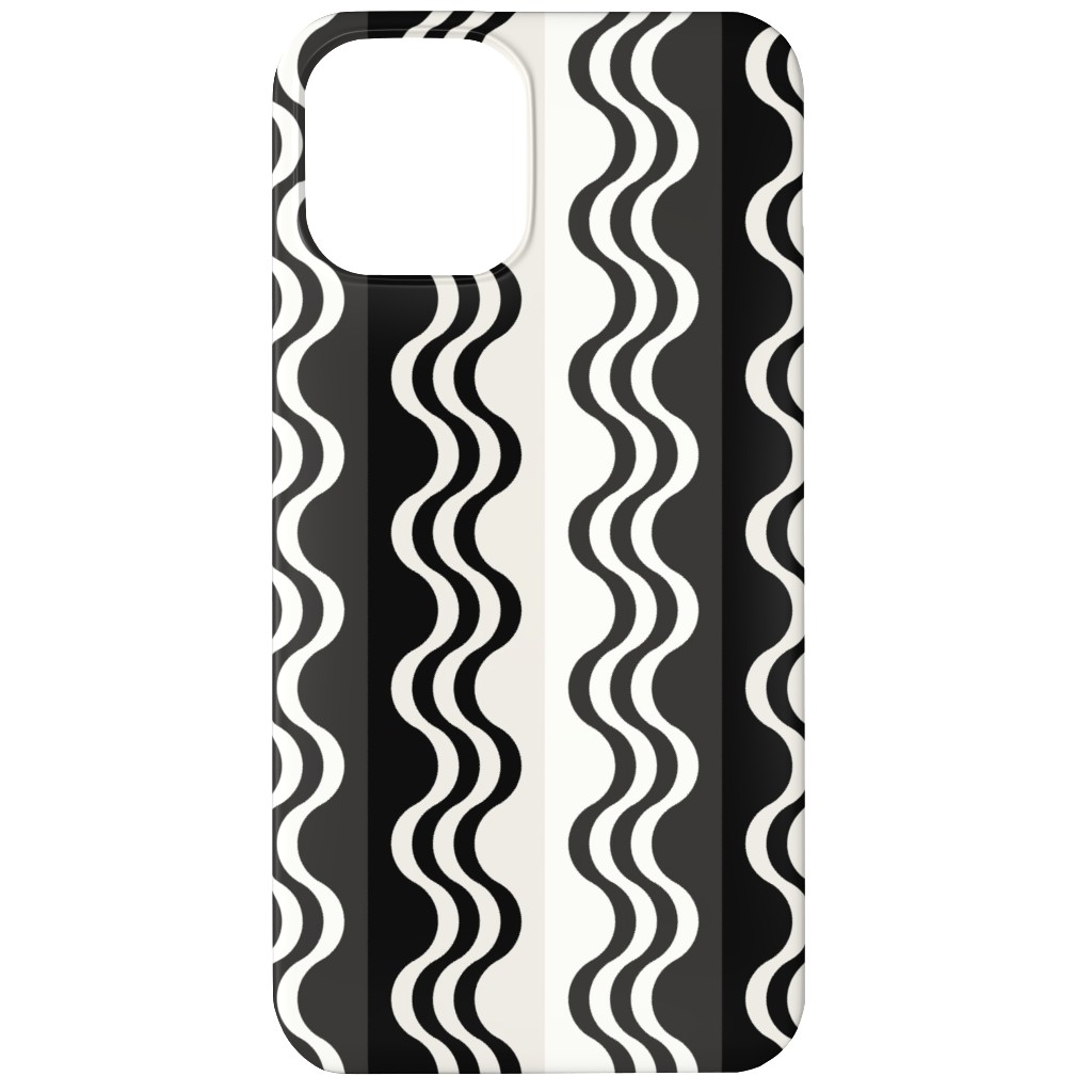 Sea Shell Waves - Grey Phone Case, Slim Case, Matte, iPhone 12, Black, Black