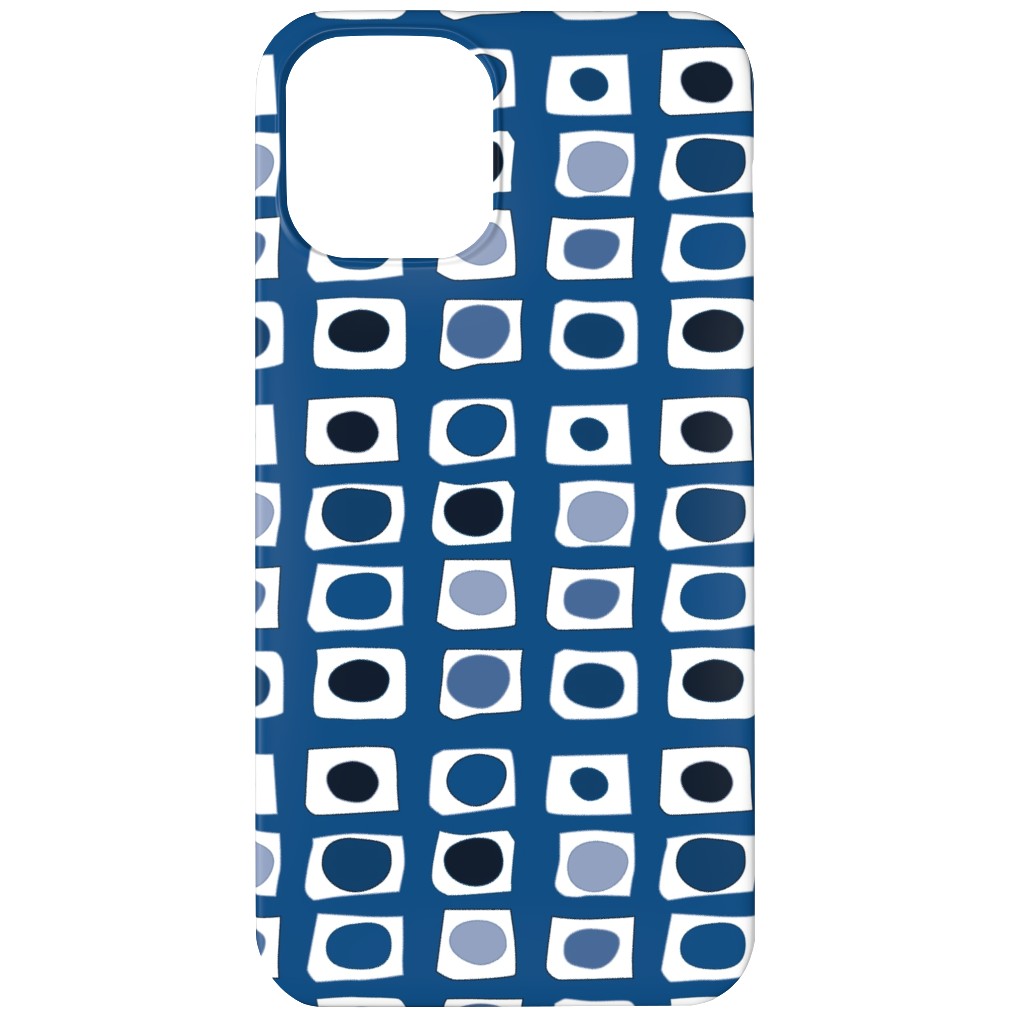 Little White Rectangles - Classic Blue Phone Case, Slim Case, Matte, iPhone 12, Blue, True Blue