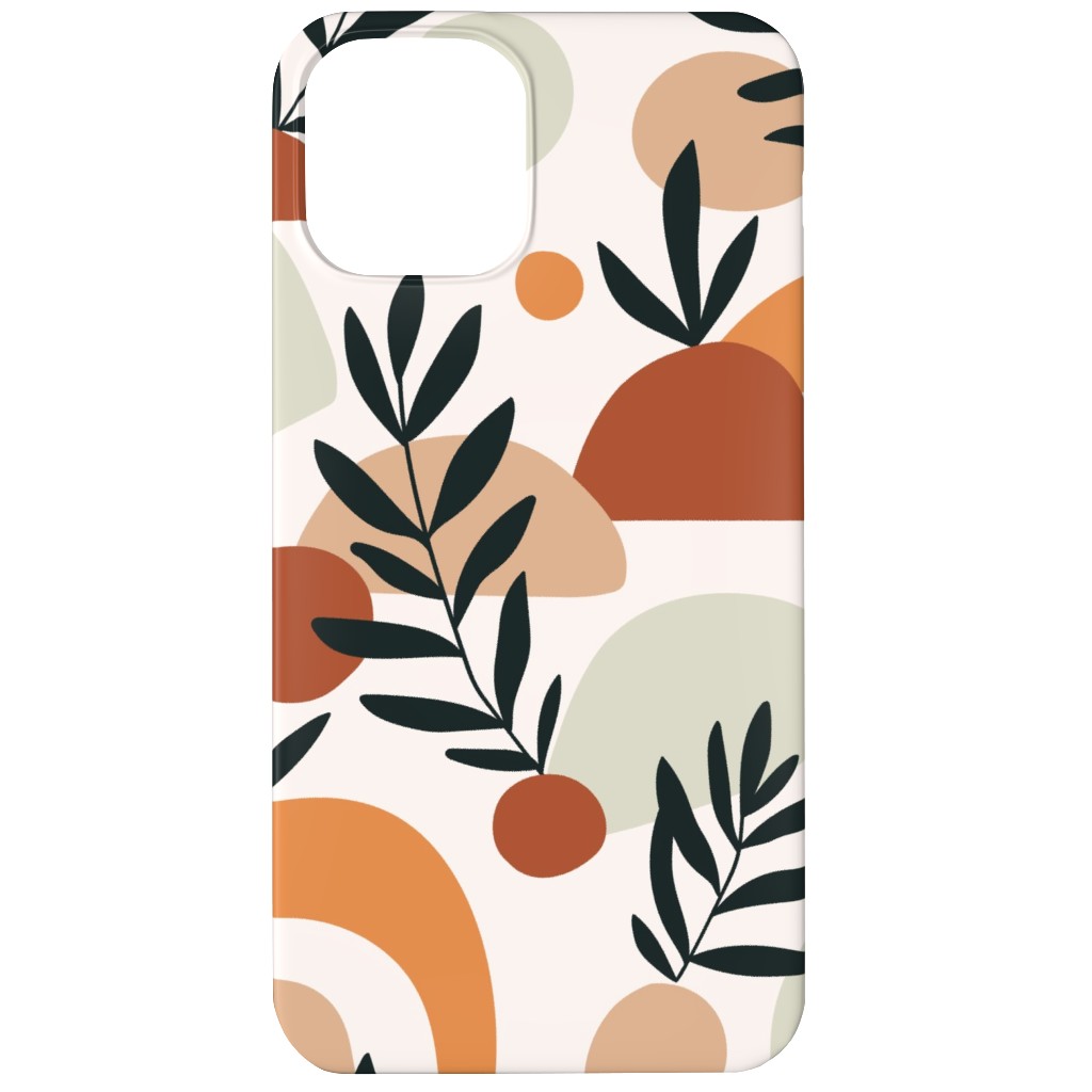 Tropical Leaves and Geometry - Multi Phone Case, Slim Case, Matte, iPhone 12, Multicolor