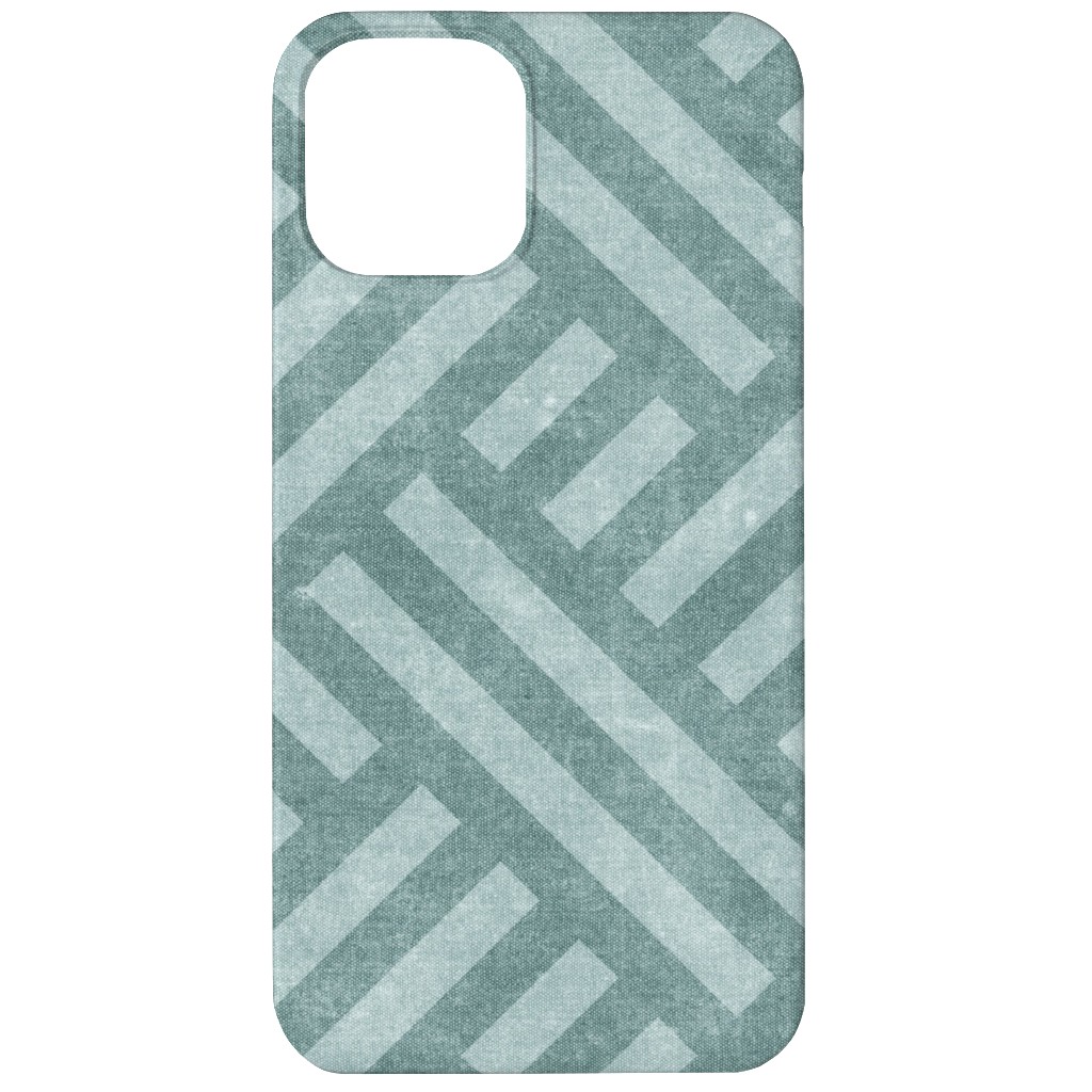 Farmhouse Weave Phone Case, Slim Case, Matte, iPhone 12, Blue, Cedar