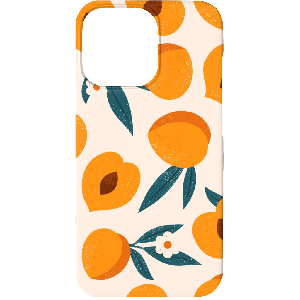 Summer Peches - Orange Phone Case, Silicone Liner Case, Matte, iPhone 13 Mini, Orange