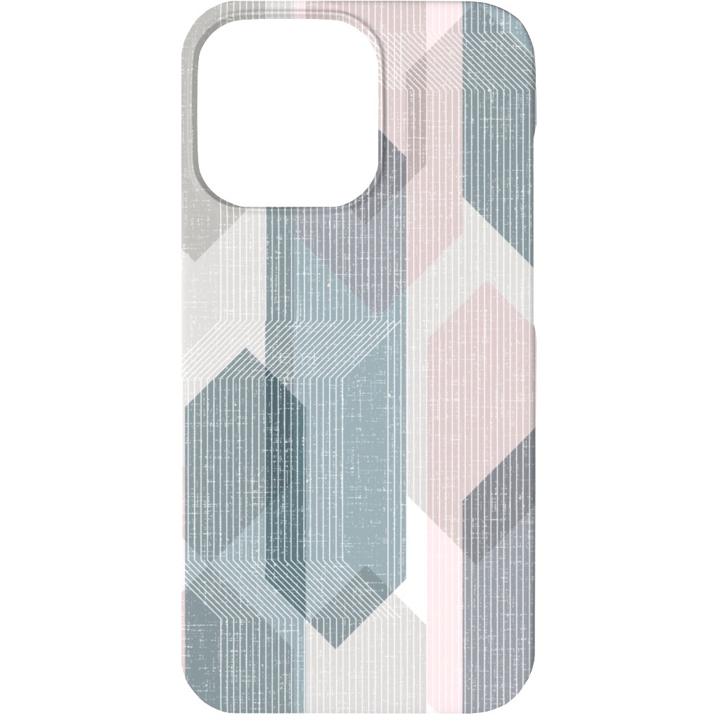 Deco Mod Hex Reflections - Sorbet Phone Case, Silicone Liner Case, Matte, iPhone 13 Mini, Gray