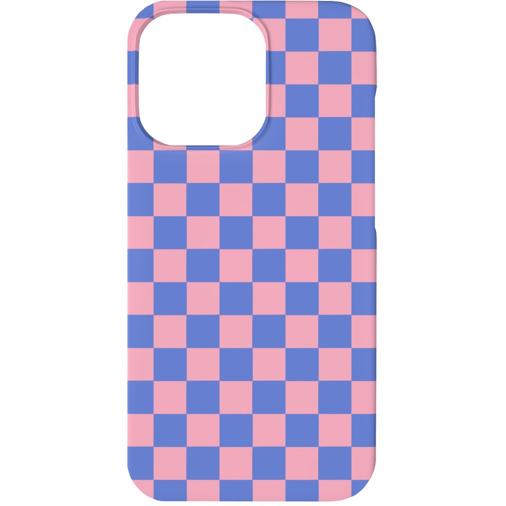Fun Checkers - Pink and Purple Phone Case, Silicone Liner Case, Matte, iPhone 13 Mini, Pink