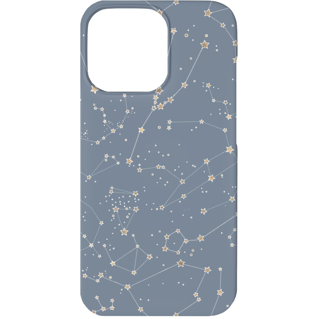Constellations - Grey With Gold Stars Phone Case, Silicone Liner Case, Matte, iPhone 13 Mini, Gray