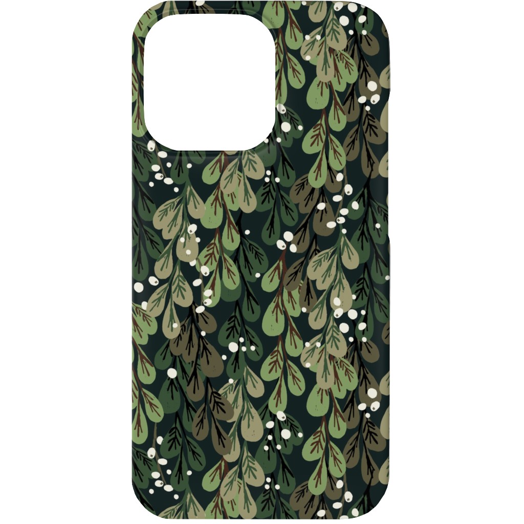 Mistletoe - Green Phone Case, Silicone Liner Case, Matte, iPhone 13 Mini, Green