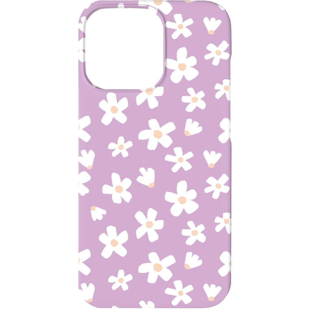 Daisy Garden Floral - Purple Phone Case, Slim Case, Matte, iPhone 13 Mini, Purple