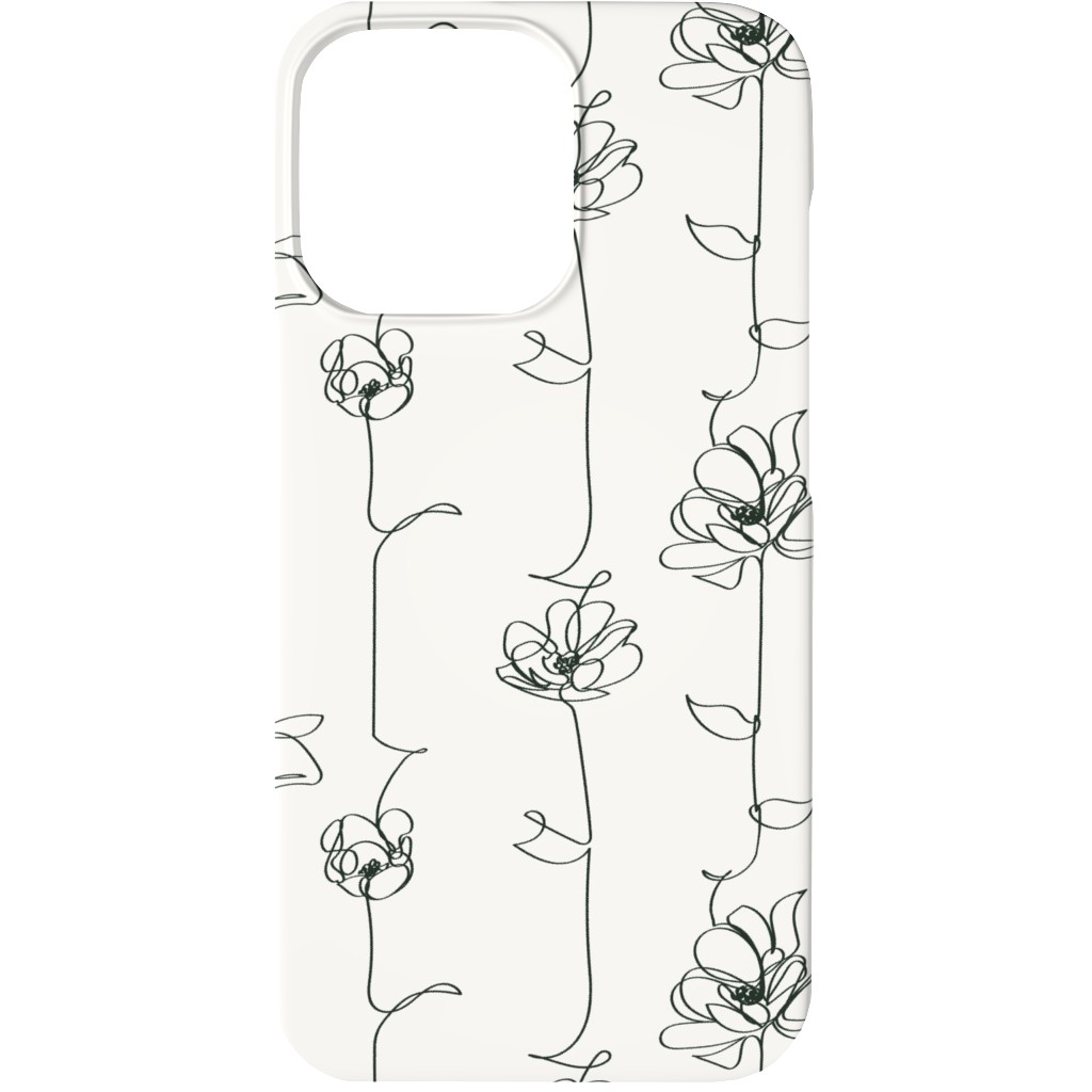 One Line Floral - Light Phone Case, Slim Case, Matte, iPhone 13 Mini, White
