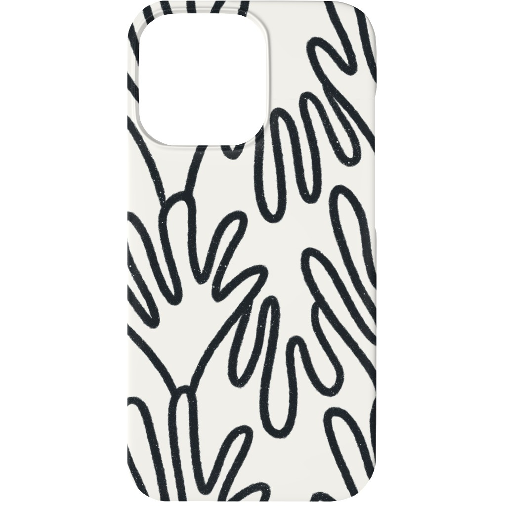 Wavy Lines - Black on White Phone Case, Slim Case, Matte, iPhone 13 Mini, White