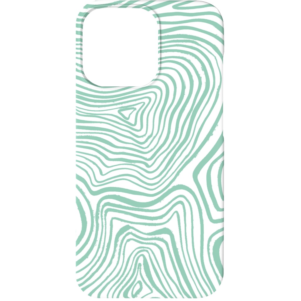 Abstract Wavy Lines - Green Phone Case, Slim Case, Matte, iPhone 13 Mini, Green