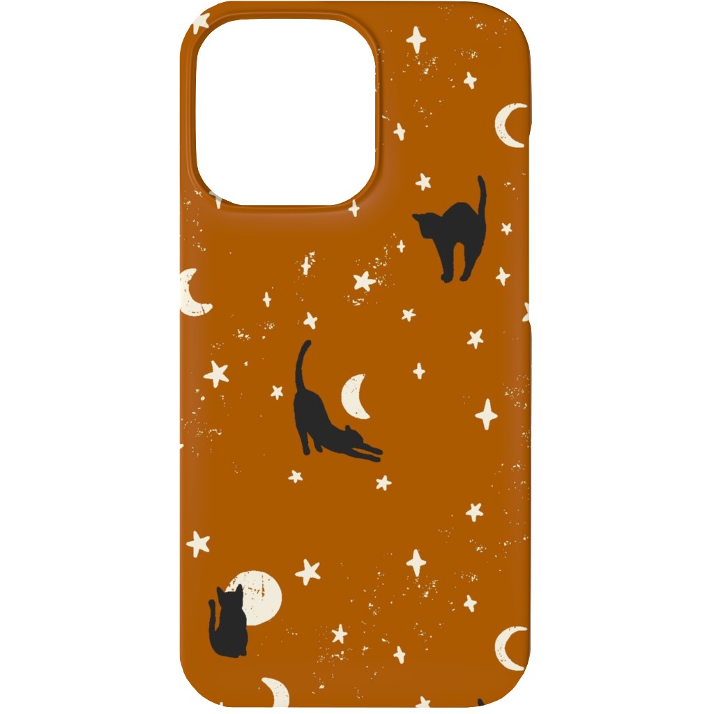 Black Cats - Burnt Orange Phone Case, Slim Case, Matte, iPhone 13 Mini, Orange