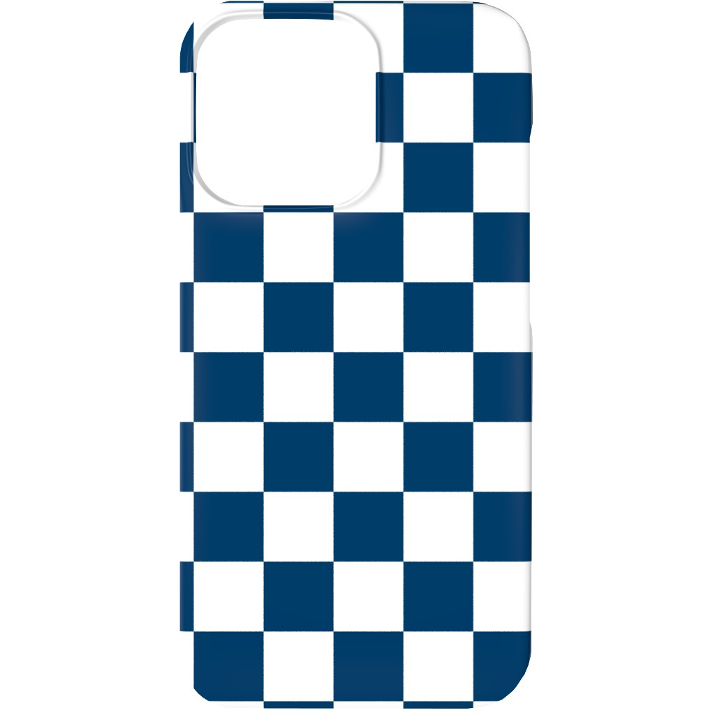 Wonderland Checkerboard - Lonely Angel Blue & White Phone Case, Slim Case, Matte, iPhone 13 Mini, Blue