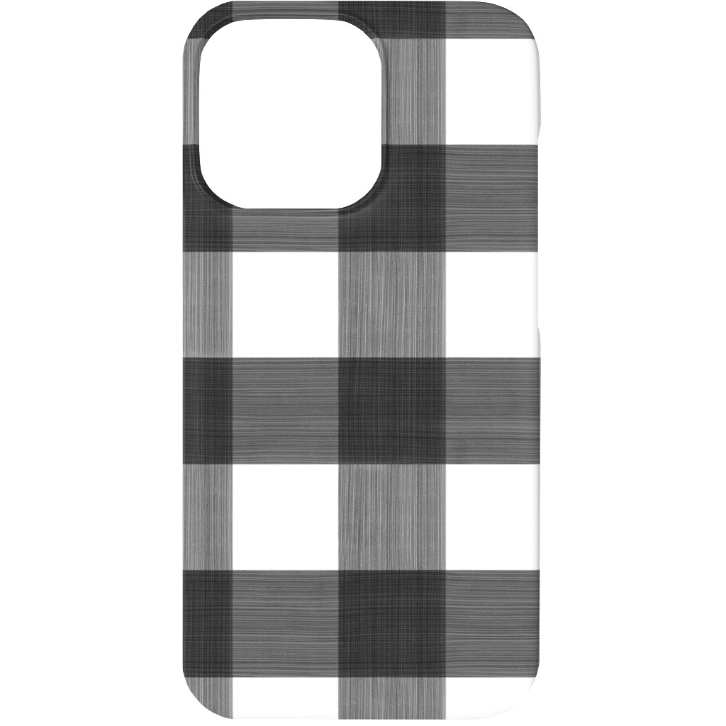 Cross Hatch Plaid Phone Case, Slim Case, Matte, iPhone 13 Mini, Black