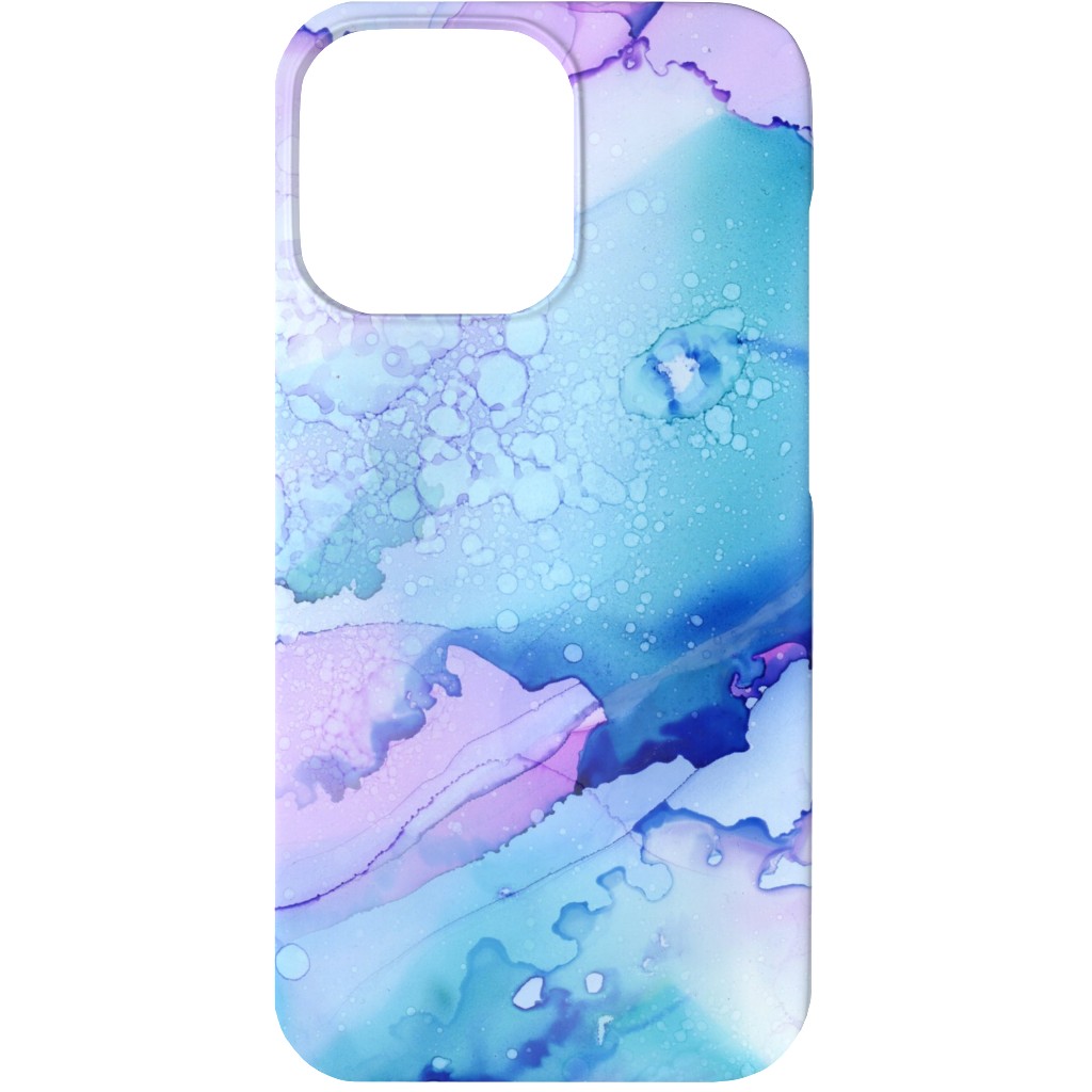 Watercolor Waves - Blue and Purple Phone Case, Slim Case, Matte, iPhone 13 Mini, Blue