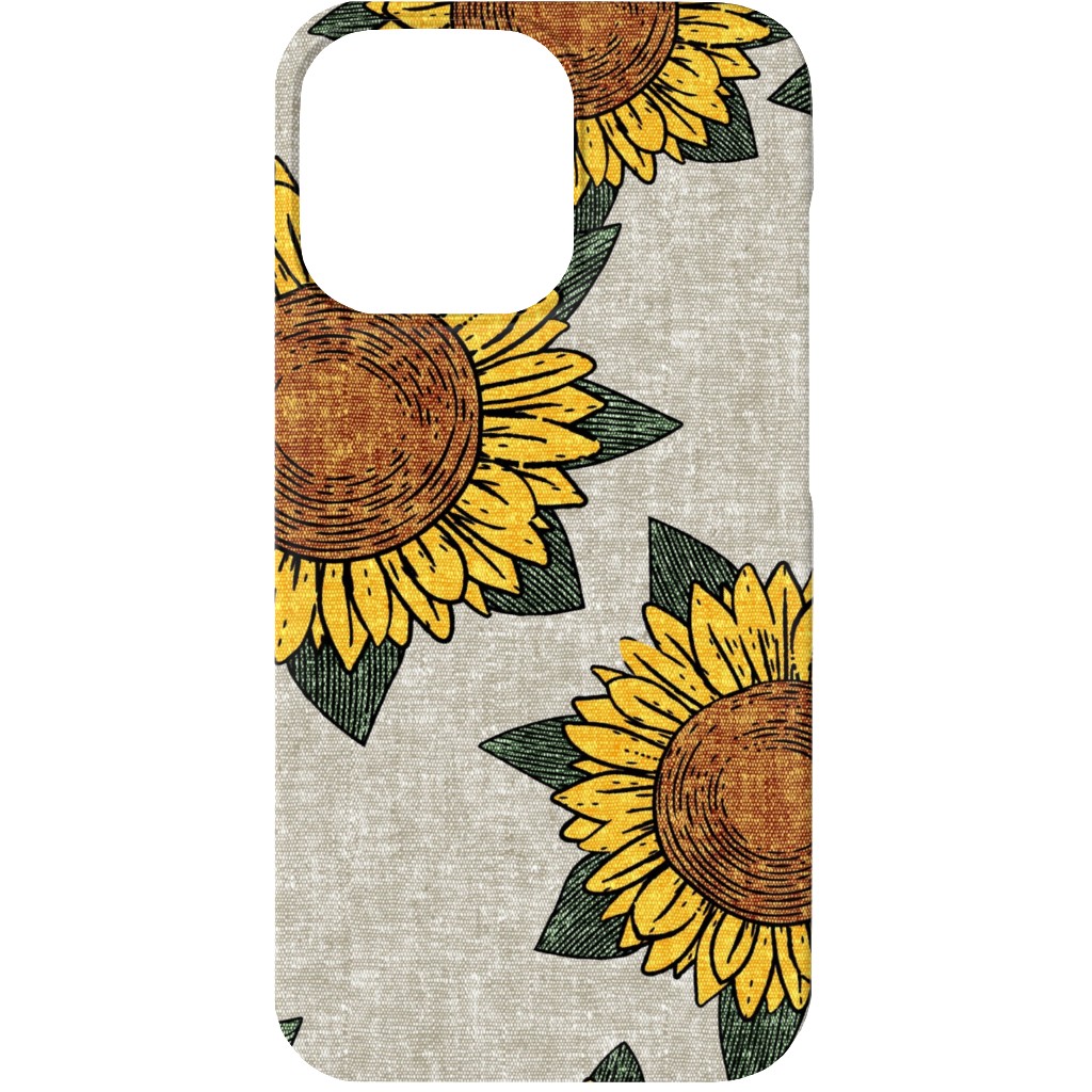 Sunflowers - Summer Flowers - Beige Phone Case, Slim Case, Matte, iPhone 13 Mini, Orange
