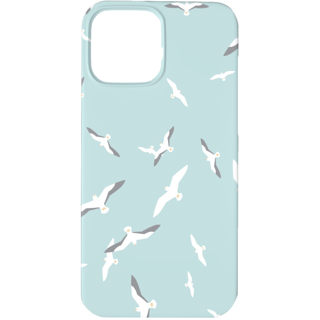 Flying Seagulls - Blue Phone Case, Silicone Liner Case, Matte, iPhone 13 Pro Max, Blue