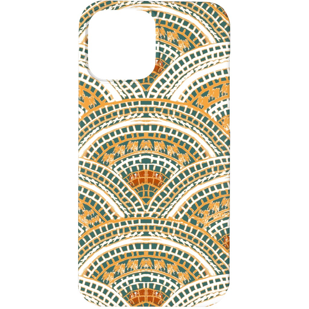 Earthy Fans - Orange Green and Gold Phone Case, Silicone Liner Case, Matte, iPhone 13 Pro Max, Multicolor