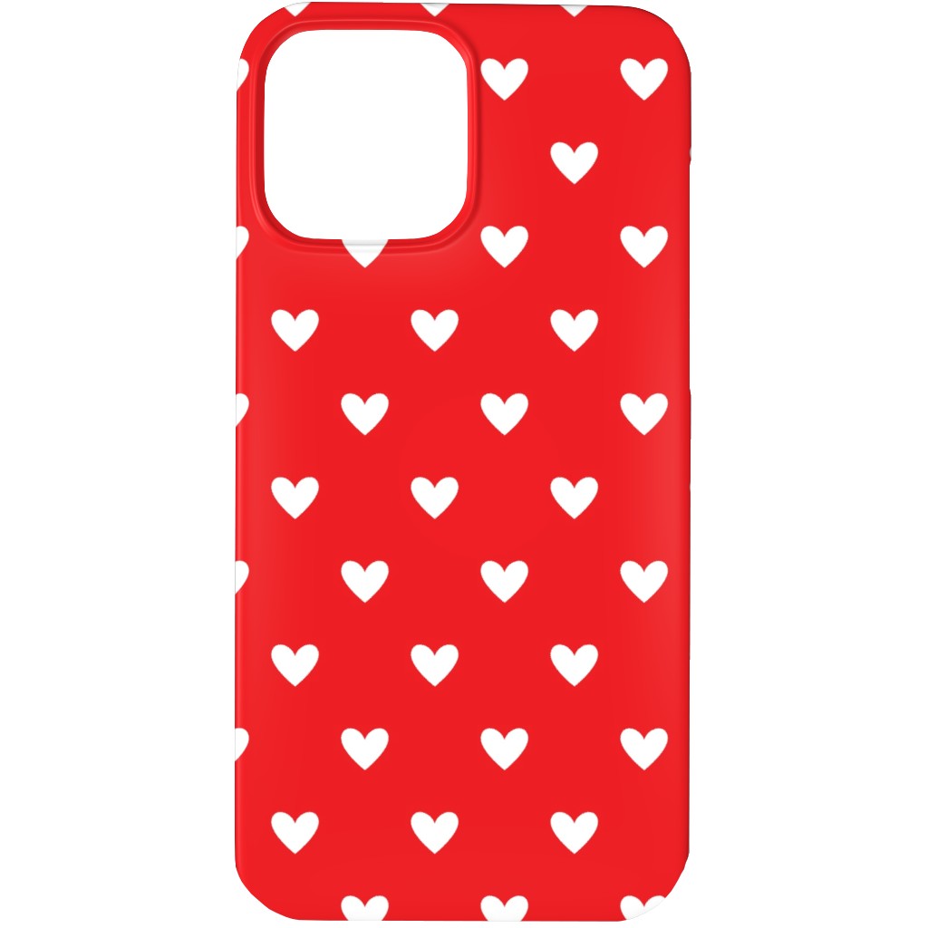 Love Hearts - Red Phone Case, Silicone Liner Case, Matte, iPhone 13 Pro Max, Red, Red