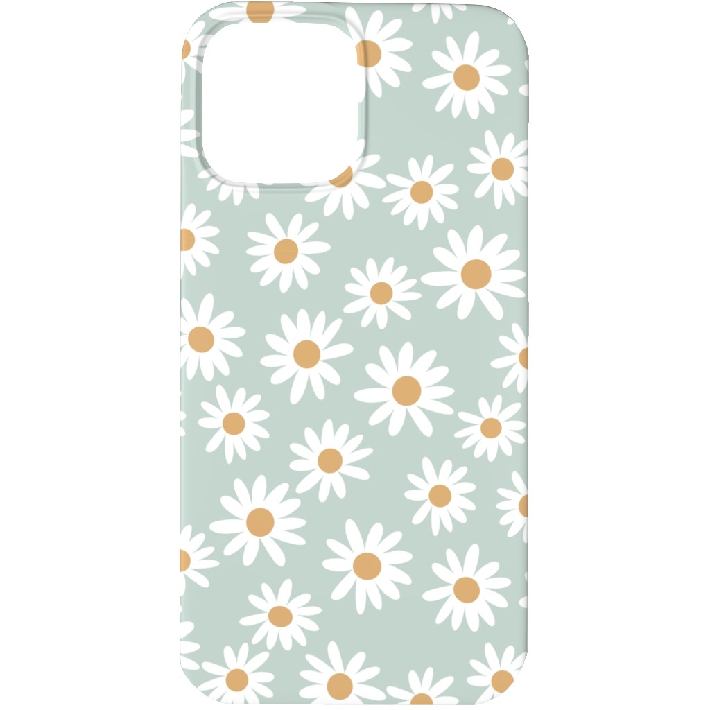 Daisies Phone Case, Silicone Liner Case, Matte, iPhone 13 Pro Max, Blue