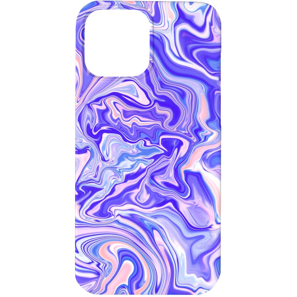 Love Spell Marble - Purple Coral Pink Phone Case, Slim Case, Matte, iPhone 13 Pro Max, Purple