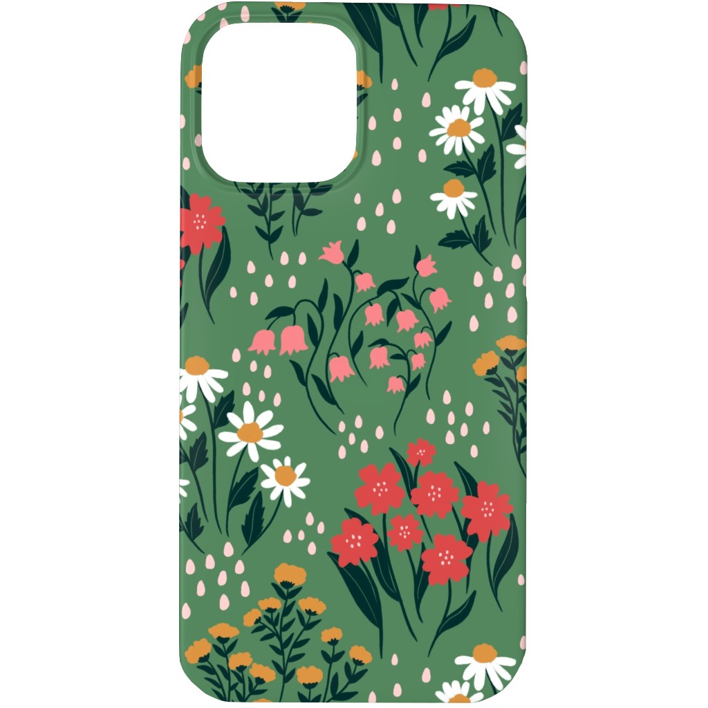 Flowerbed Phone Case, Slim Case, Matte, iPhone 13 Pro Max, Green