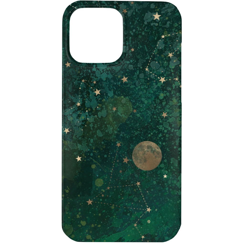 Moon and Stars - Green Phone Case, Slim Case, Matte, iPhone 13 Pro Max, Green