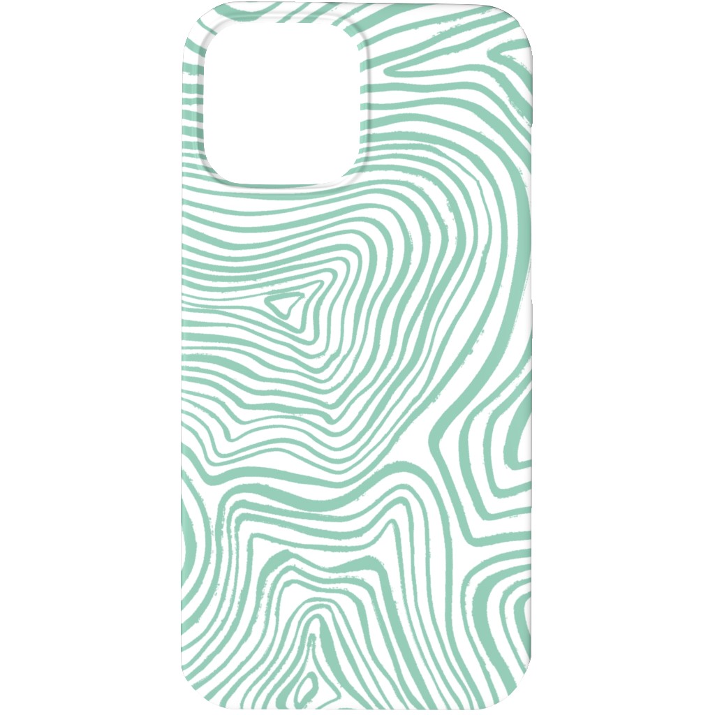 Abstract Wavy Lines - Green Phone Case, Slim Case, Matte, iPhone 13 Pro Max, Green
